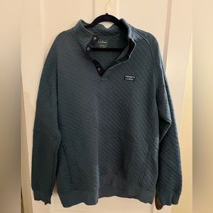 LL Bean Blue Men’s Quilted Snap Sweatshirt - Size XLT